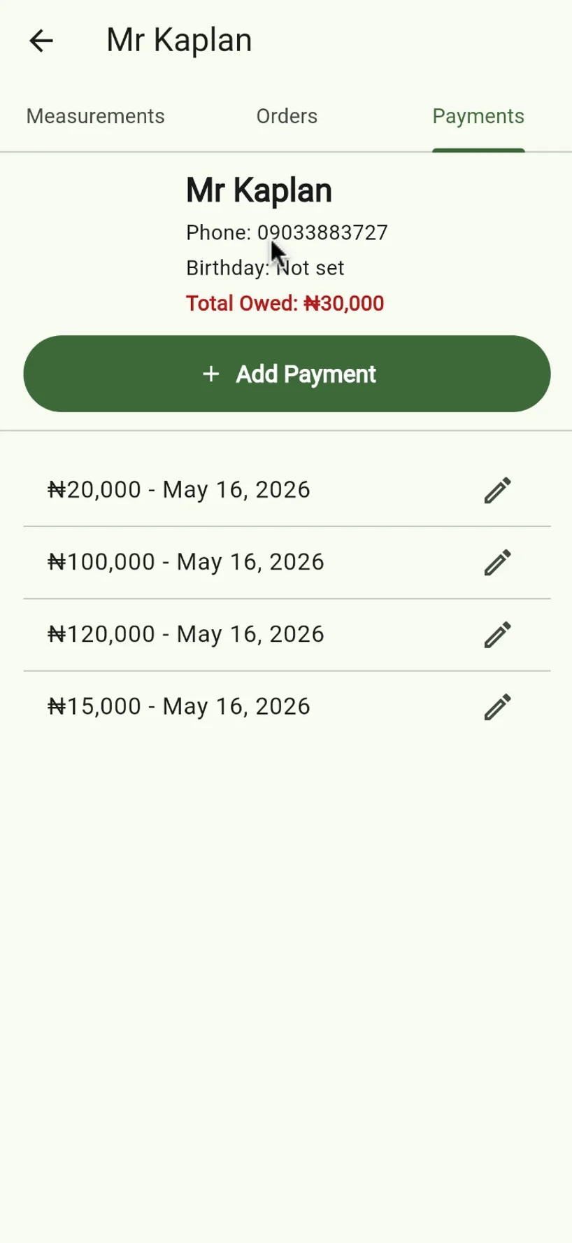 Payments